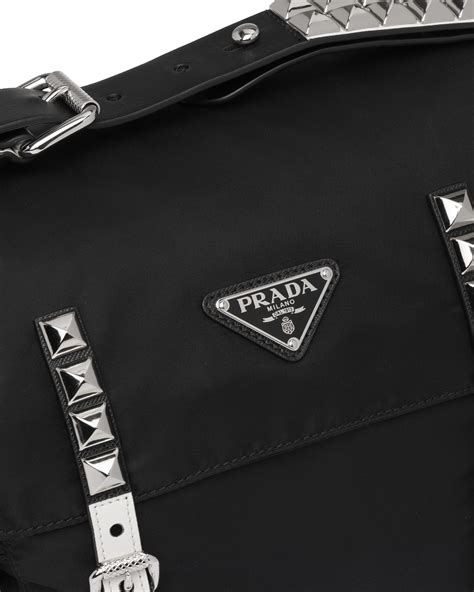 prada white nylon handbag|Prada black nylon shoulder bag.